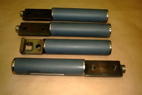 Ram shafts repaired with plasma flame sprayed ceramic.
