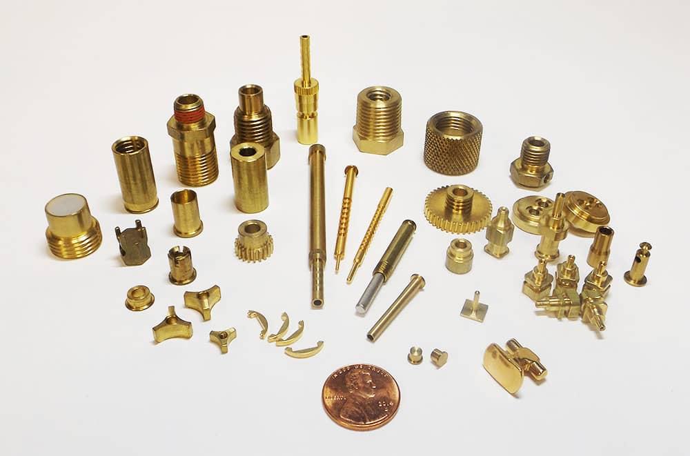 A hard chrome plated brass component after finish grinding.