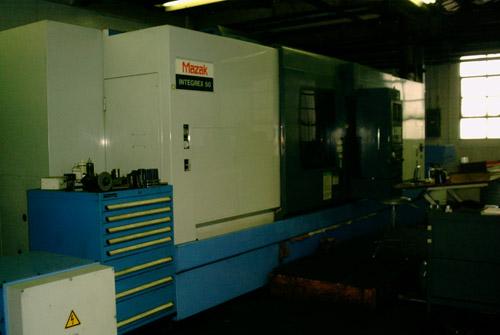 The Mazak Integrex four-axis turning and milling center on the shop floor.