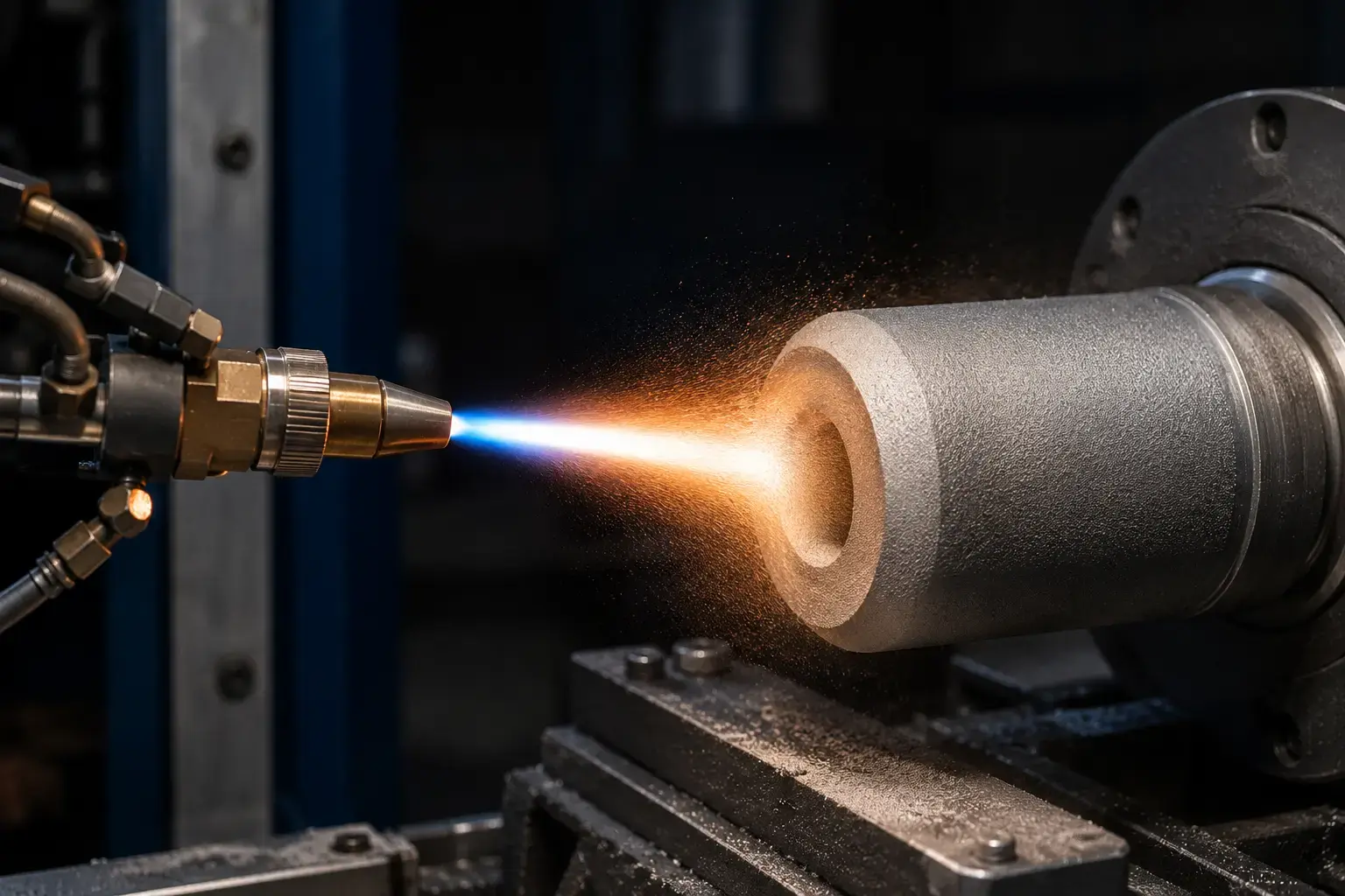 A hard wear surface applied to a component to resist abrasion.